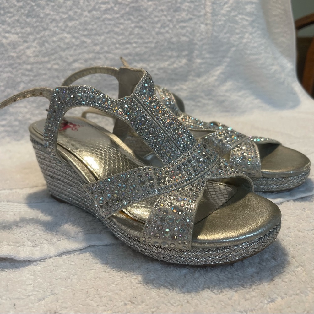 GB Girls Silver Wedges